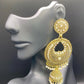 Gold and White Heart Jhumkas