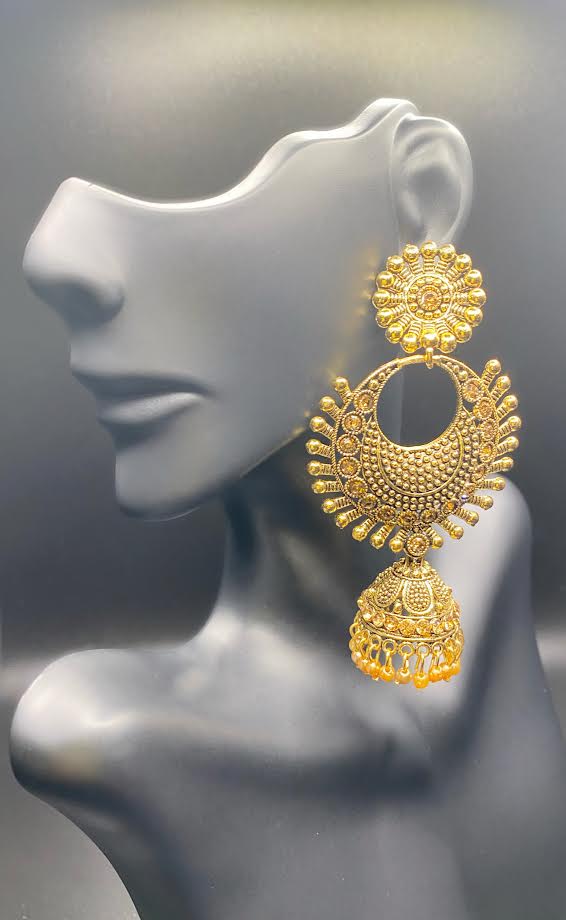 Golden Starburst Jhumkas