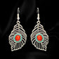 Silver Eye Feather Dangles