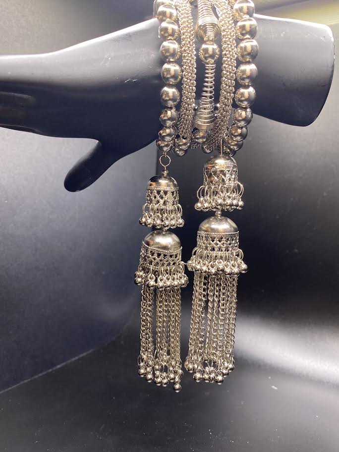 Silver bangles store with jhumka