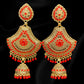 Red and Gold Rainfall Jhumkas