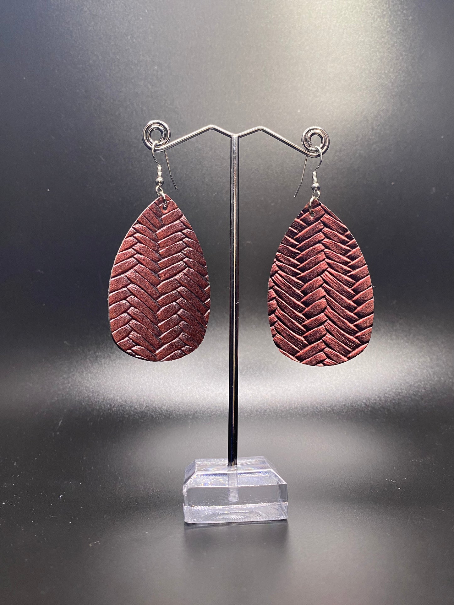 Maroon Patterned Dangles