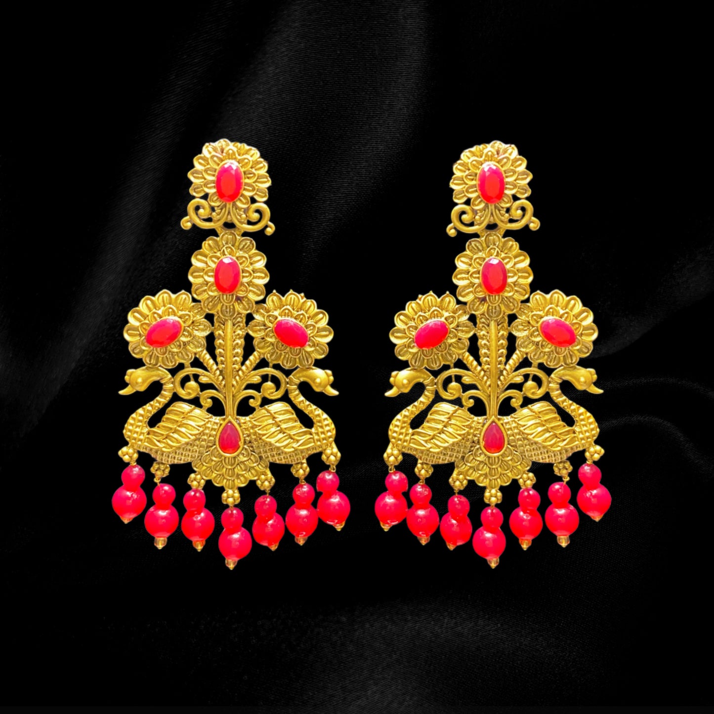 Golden Fierce Red Dangles