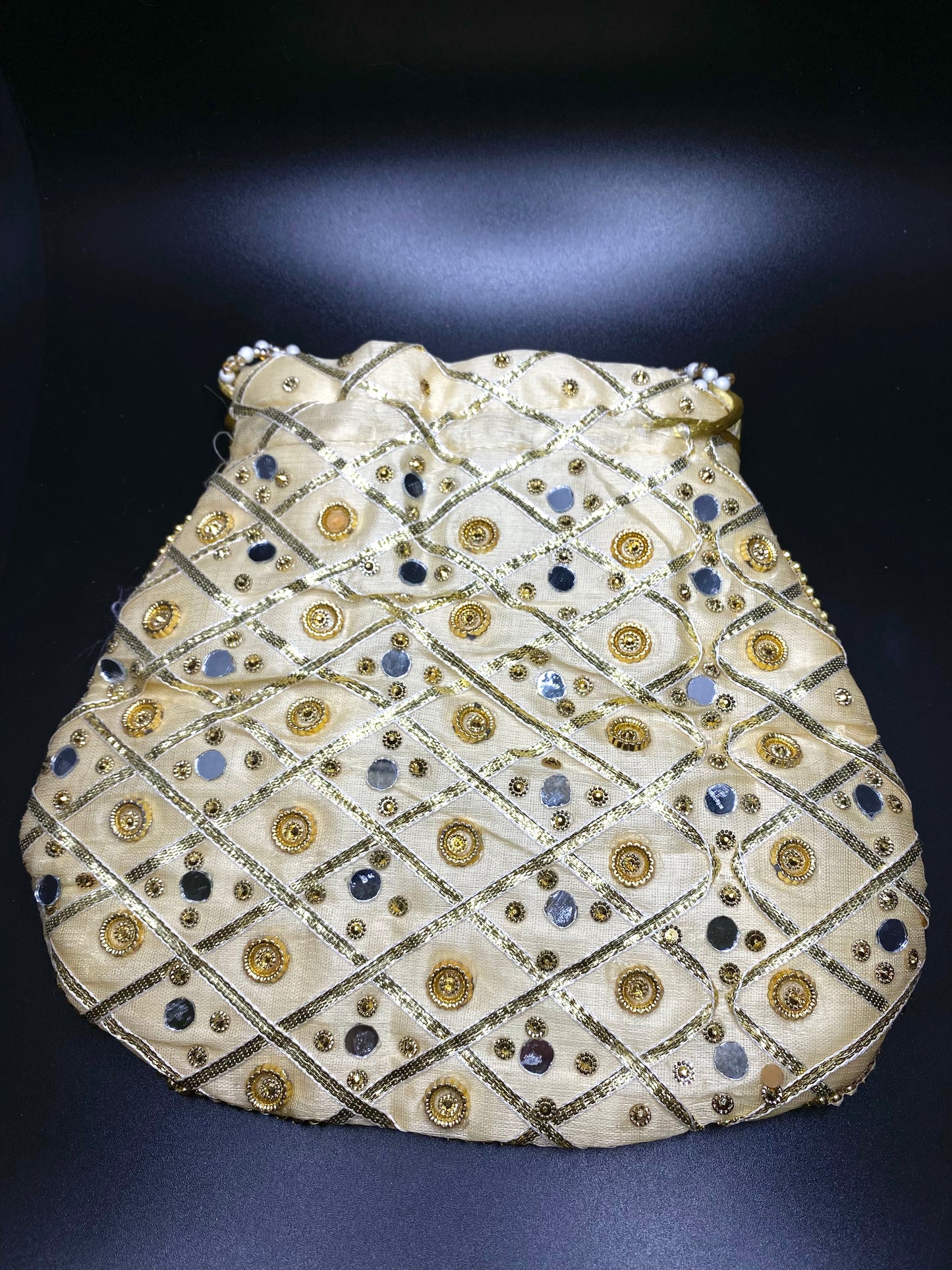 Cream Dazzling Desi Purse