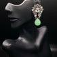 Silver & Green Mirror Dangles