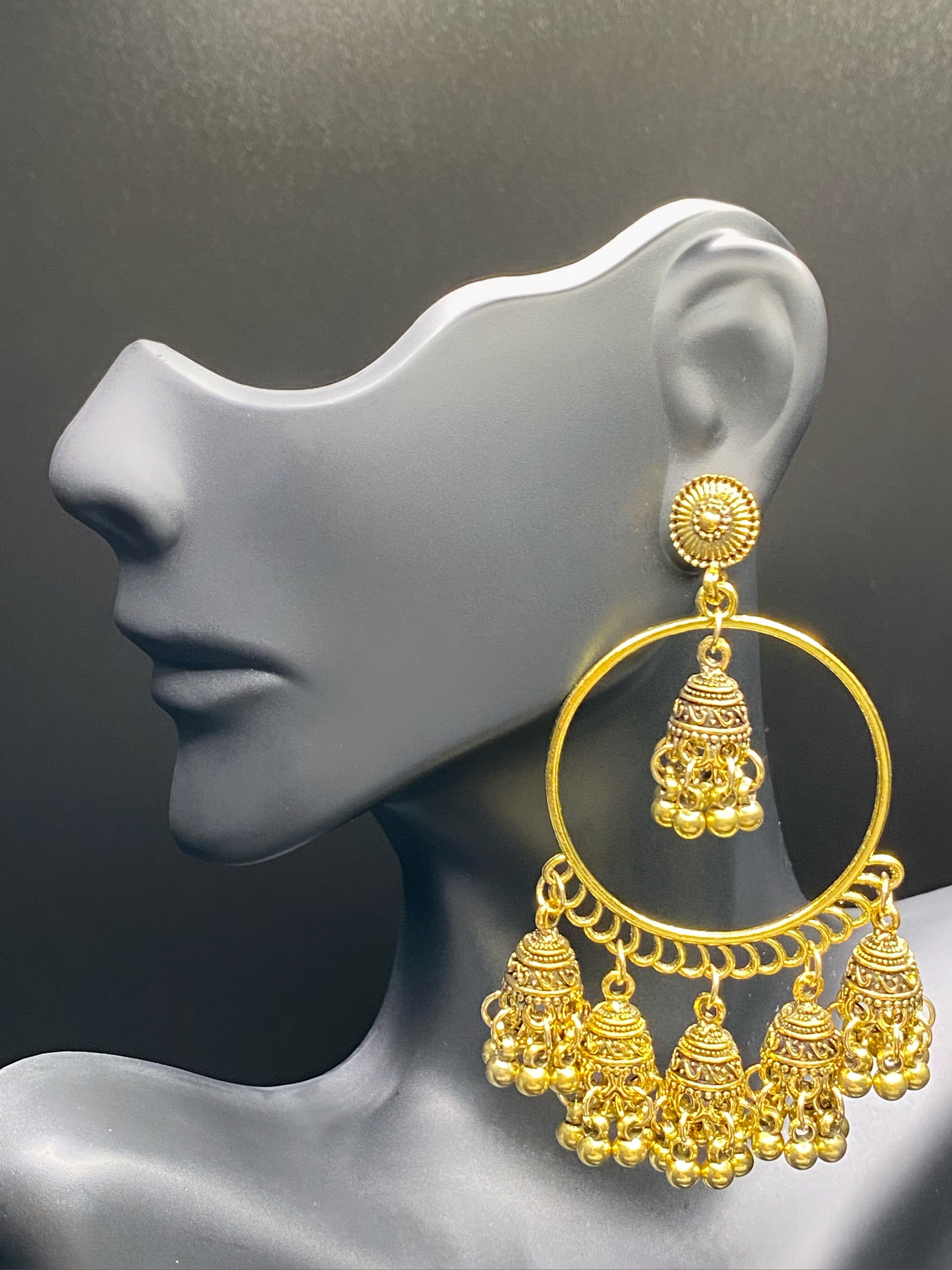 Hoops with store jhumkas