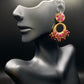 Gold and Plum Flower Power Earrings