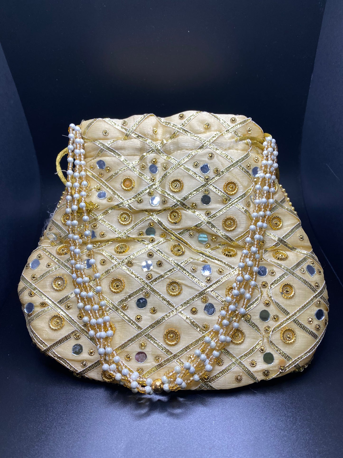 Cream Dazzling Desi Purse