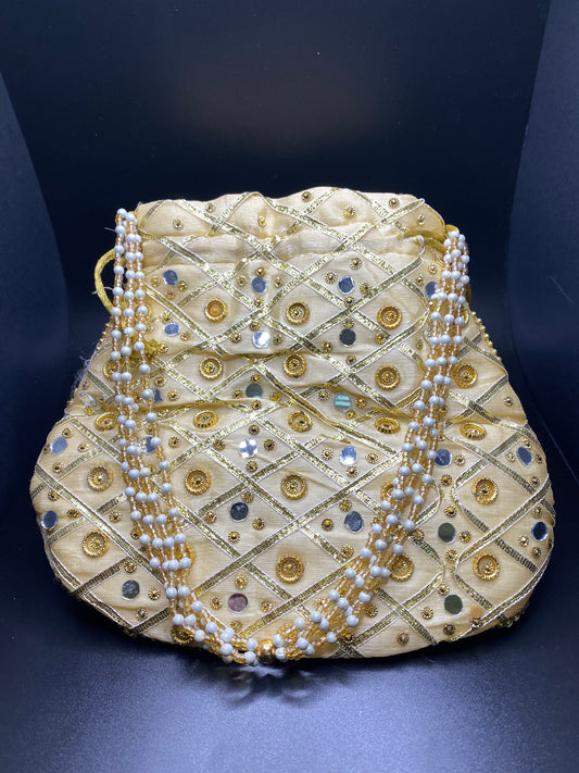 Cream Dazzling Desi Purse