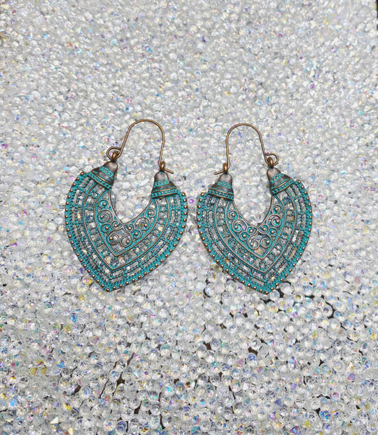 Turquoise Feather Dangles