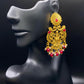 Golden Red Rani Dangles