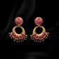 Gold and Plum Flower Power Earrings