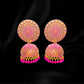 Gold and Pink Bling Jhumkas