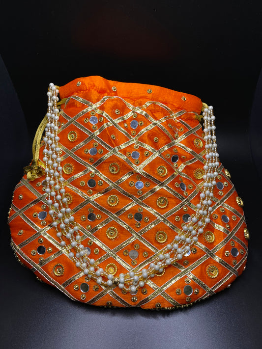 Orange Dazzling Desi Purse