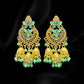 Gold and Green Jhumkas