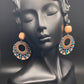 Peachy Blues Geometric Hoop Dangles