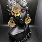 Multicolored Flower Hoop Tikka & Earrings Set