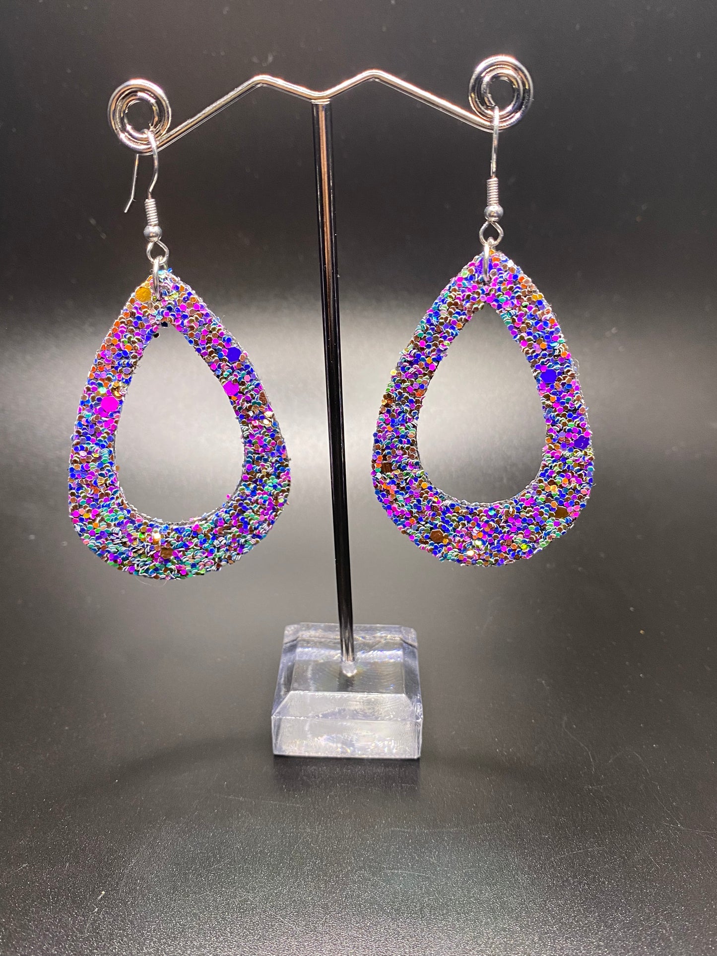 Multicolored Purple Sequin Dangles