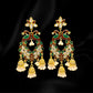 Green and Red Peacock Jhumkas