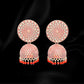Silver and Red Bling Jhumkas