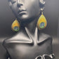 Shimmer Peacock Feather Dangles & Bracelet