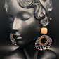 Peachy Blues Geometric Hoop Dangles