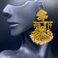 Golden White Raja & Rani Dangles