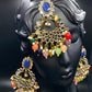 Multicolor Flower Hoop Tikka & Earrings Set