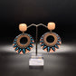 Peachy Blues Geometric Hoop Dangles