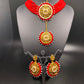 Cherry Red Necklace, Tikka, & Earrings Set