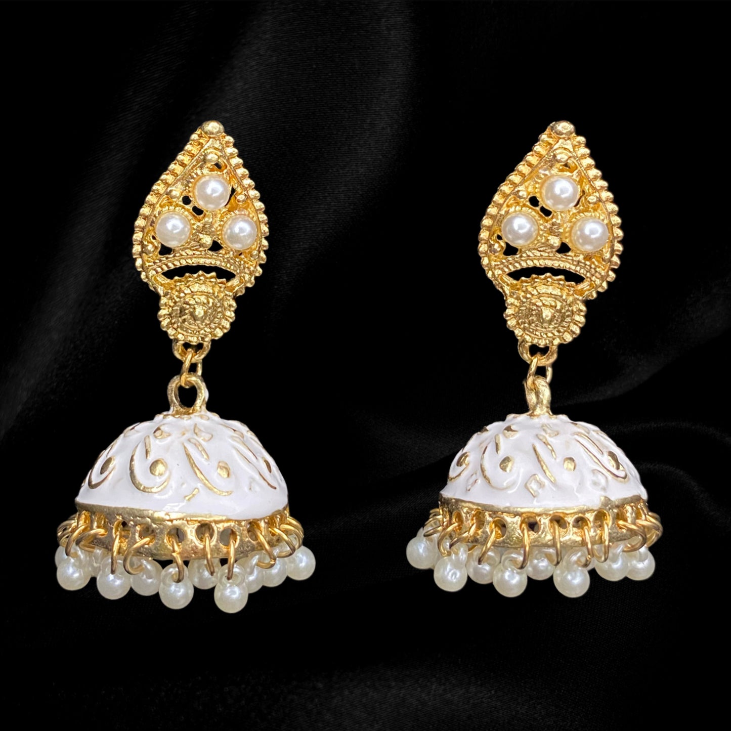 White Passion Jhumkas