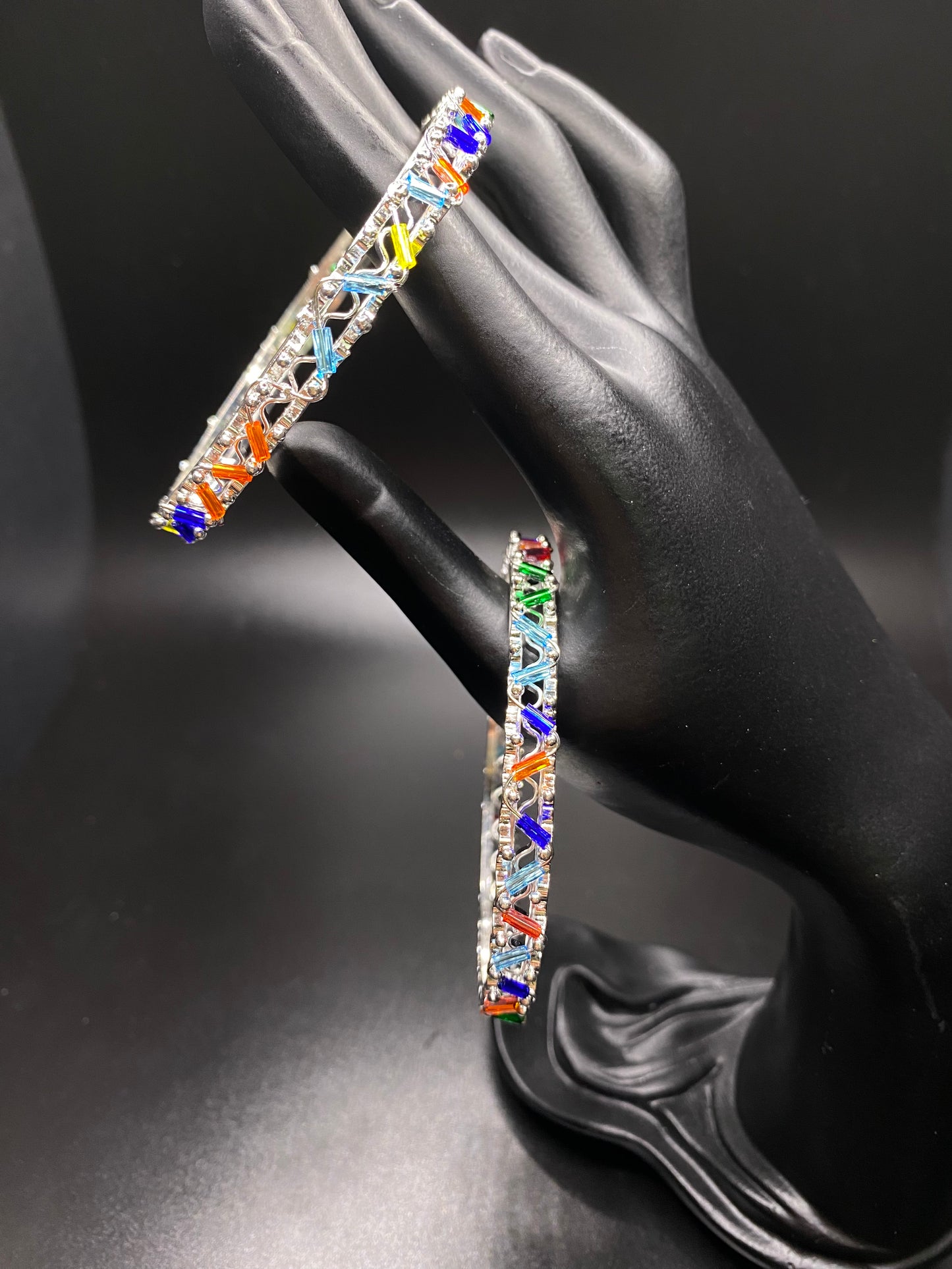 Silver Sparkles of Colors Bracelet