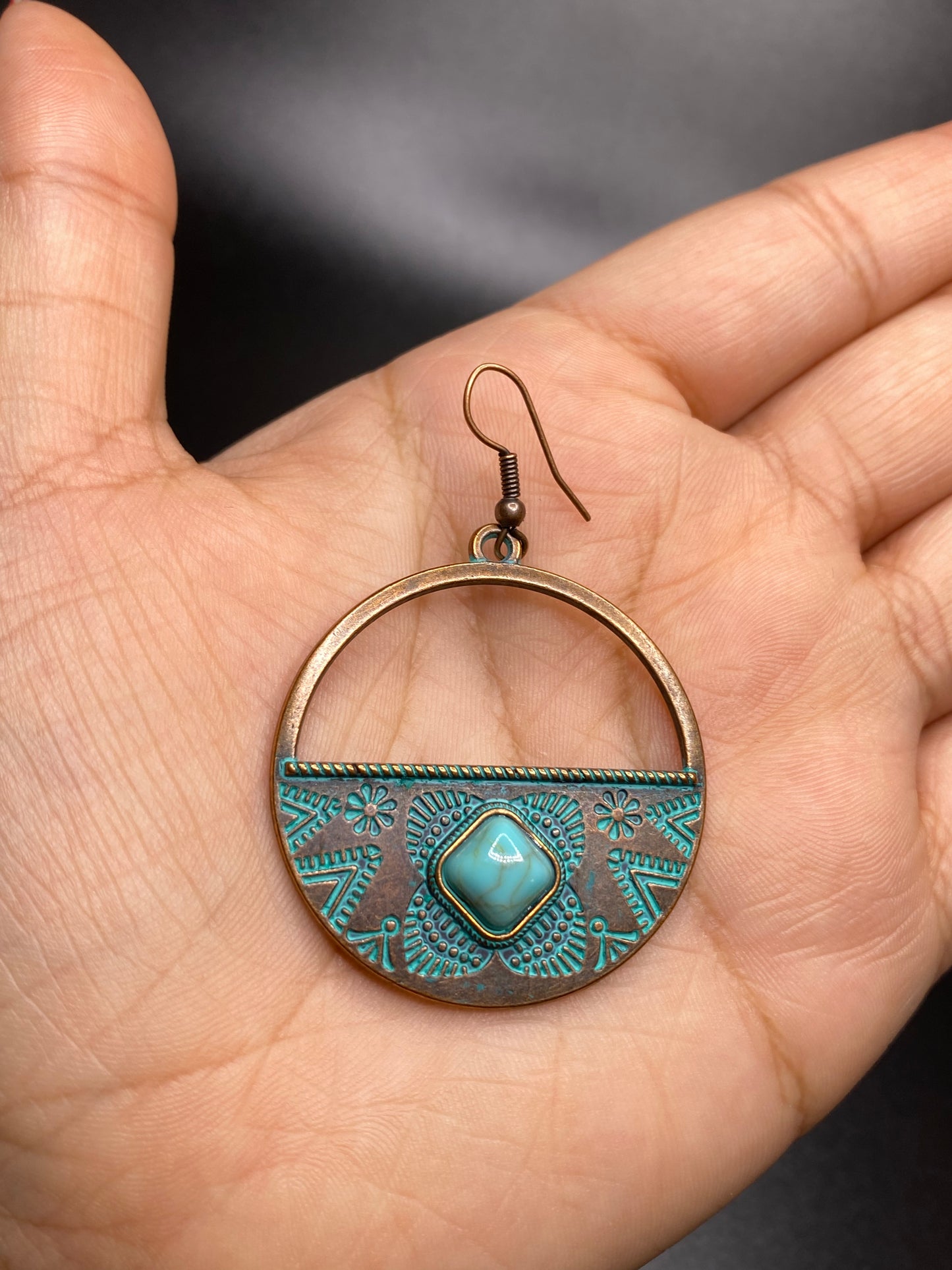 Turquoise Geometric Dangles