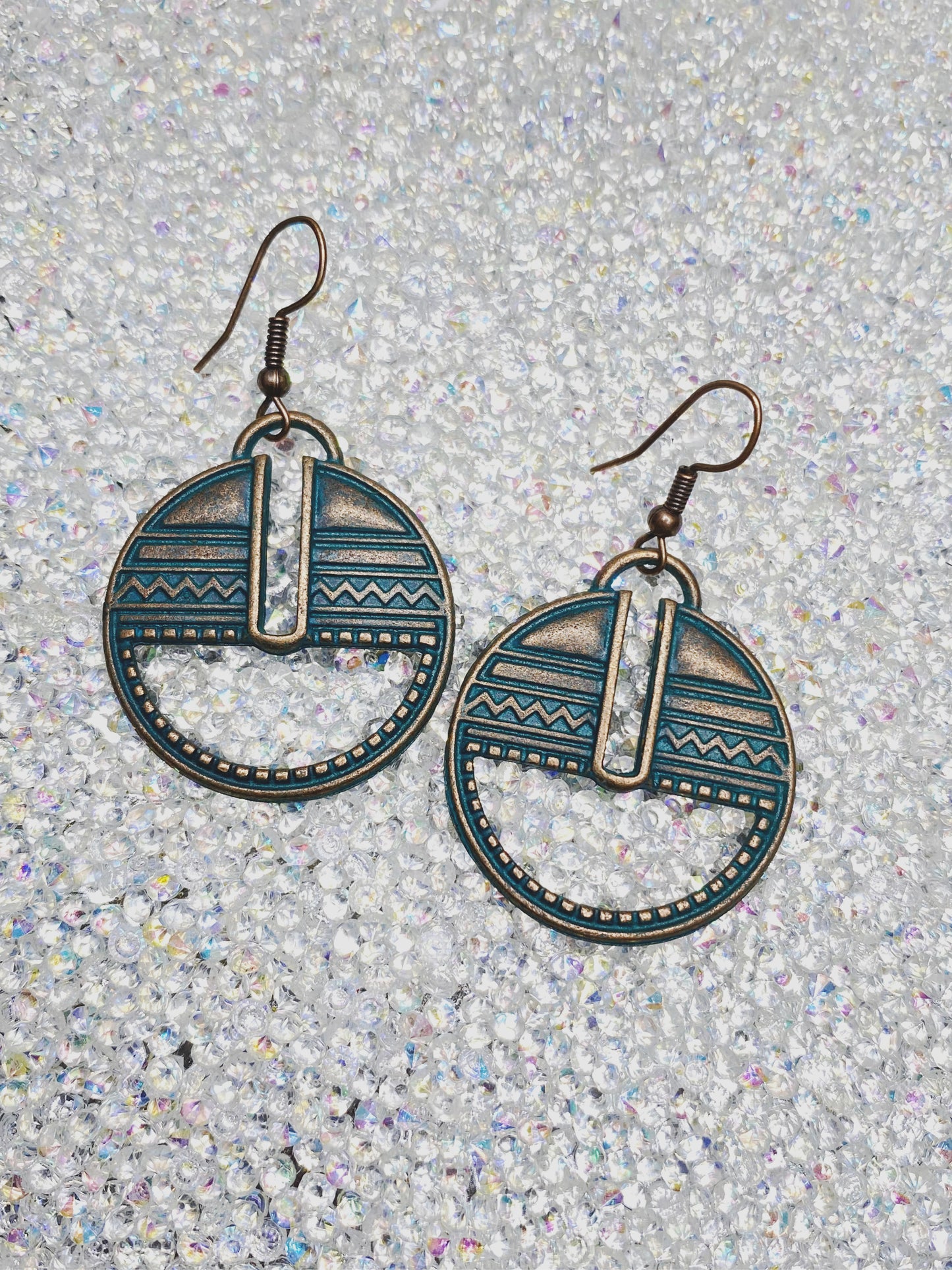 Brown & Blue Geometric Dangles