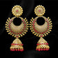 Gold and Red Starburst Jhumkas