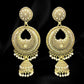 Gold and White Heart Jhumkas
