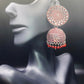 Silver and Red Bling Jhumkas