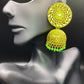 Gold and Green Bling Jhumkas