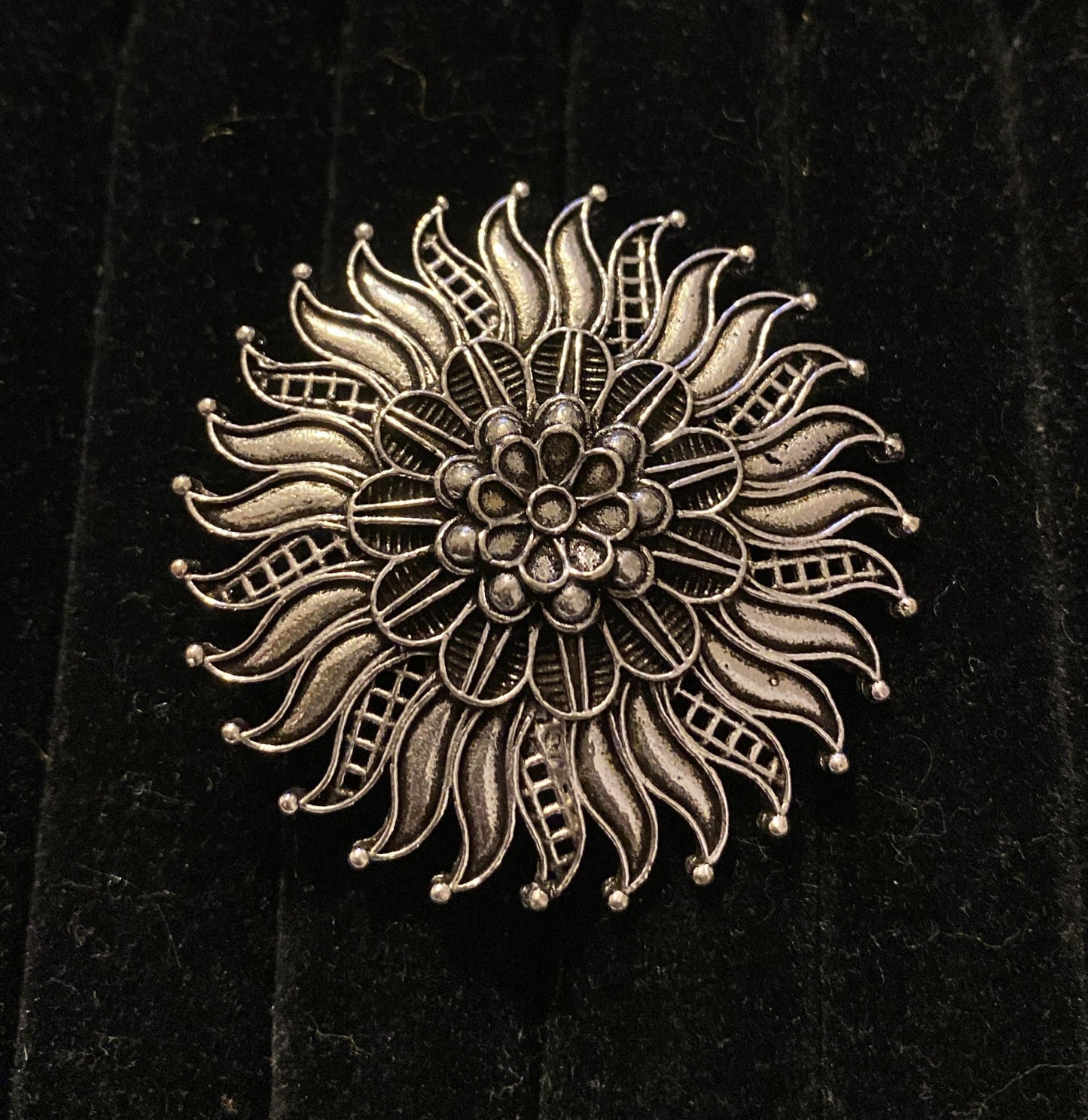 Silver Sunflower Ring