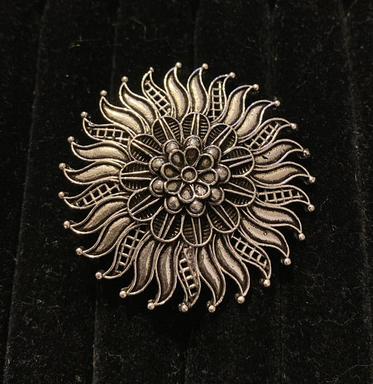 Silver Sunflower Ring