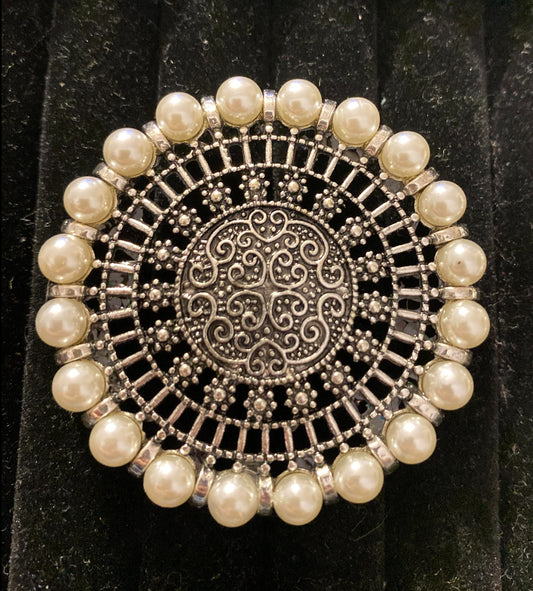 Silver Ring of Pearls Ring